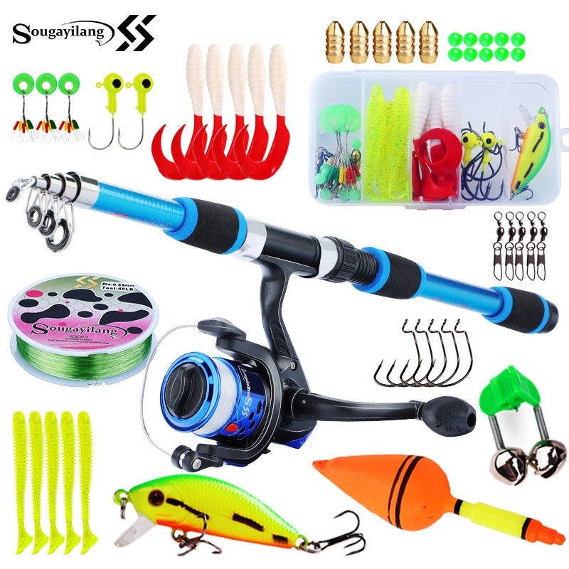 Fishing Rod Combo - Sougayilang 어린이 낚싯대 세트, 텔레스코픽 낚싯대